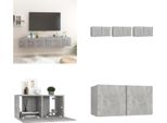 Vidaxl Mobili Tv A Parete 3 Pz. Grigio Cemento 60X30X30 Cm - Mobile Tv - Mobili Tv - Mobili Tv - Mobili Tv