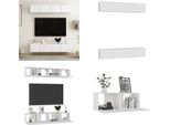Vidaxl Mobili Tv 4 Pz. Bianco 80X30X30 Cm Materiale A Base Di Legno - Mobile Tv - Mobili Tv - Mobile Hifi - Mobili Hifi