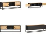 Vidaxl Mobile Tv Con Anta Intagliata 130X30X40 Cm Legno Di Mango Grezzo - Mobile Tv - Credenza - Credenze - Mobile Laterale