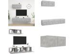 Vidaxl Mobili Tv 3 Pz. Materiale A Base Di Legno Grigio Cemento - Mobile Tv - Mobili Tv - Mobile Tv Sospeso - Mobili Tv Sospesi