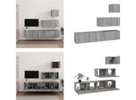 Vidaxl Set Di Mobili Tv 4 Pezzi In Legno Grigio Sonoma - Set Di Mobili Tv - Mobile Tv - Mobile Tv - Parete Tv