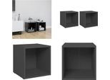 Vidaxl Mobili Tv 2 Pz. Grigio 37X35X37 Cm Materiale A Base Di Legno - Mobile Tv - Mobili Tv - Mobili Tv - Mobile Tv