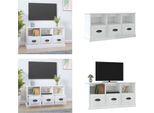 Vidaxl Mobile Tv Bianco Lucido 100X35X50 Cm In Legno - Mobile Tv - Mobili Tv - Mobili Tv - Porta Tv