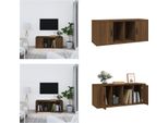 Mobile Tv Vidaxl Look Rovere Marrone 100X35X40 Cm Materiale A Base Di Legno - Mobile Tv - Mobile Tv - Mobile Tv - Supporto Tv