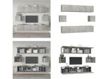 Vidaxl Set Di 6 Pezzi Per Mobile Tv In Cemento Grigio A Base Di Legno - Set Di Mobili Tv - Mobile Tv - Mobile Tv - Porta Tv
