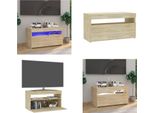 Vidaxl Mobile Tv Con Luci Led Rovere Sonoma 75X35X40 Cm - Mobile Tv - Mobili Tv - Mobili Tv - Porta Tv