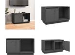 Vidaxl Mobile Tv Grigio 74X35X44 Cm In Pino Massiccio - Mobile Tv - Mobili Tv - Porta Tv - Mobili Tv