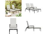 Vidaxl Lettini Prendisole 2 Pezzi Con Poggiapiedi Pe Rattan Marrone - Lettino Prendisole - Chaise Longue - Sedia Da Giardino
