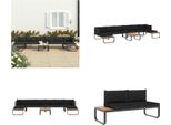 Vidaxl Set Di Divani Angolari Da Giardino 5 Pezzi Con Cuscini In Alluminio E Wpc - Divani - Divani - Divani Angolari - Divani Angolari