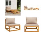 Vidaxl Set Salotto Da Giardino 3 Pezzi Con Cuscini In Legno Massiccio Di Acacia - Set Salotto Da Giardino - Set Salotto Da Giardino - Set Salotto Da Esterno - Set Salotto Da Giardino