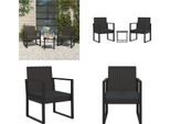 Vidaxl Set Salotto Da Giardino 3 Pezzi Con Cuscini In Poly Rattan Nero - Set Salotto Da Giardino - Set Salotto Da Giardino - Set Salotto Da Patio - Set Salotto Da Esterno