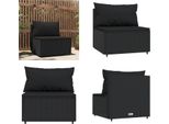 Vidaxl Divano Da Centro Giardino Con Cuscini In Poly Rattan Nero - Divano Da Centro - Divani Da Centro - Divano - Divano Da Esterno