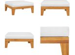 Vidaxl Poggiapiedi Modulare Con Cuscini Bianco Crema In Legno Massiccio Di Acacia - Poggiapiedi - Poggiapiedi In Legno - Poggiapiedi - Poggiapiedi