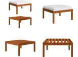 Vidaxl Sgabello Da Giardino Con Cuscino In Legno Massiccio Di Acacia - Sgabello - Panca Per Piedi - Poggiapiedi - Poggiapiedi