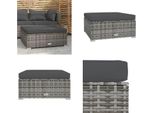 Vidaxl Pouf Da Giardino Con Cuscino Grigio 70X70X30 Cm In Poly Rattan - Pouf Da Giardino - Pouf Da Giardino - Pouf Da Giardino - Pouf Da Esterno