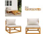 Vidaxl Set Salotto Da Giardino 3 Pezzi Con Cuscini In Legno Massiccio Di Acacia - Set Salotto Da Giardino - Set Salotto Da Giardino - Set Salotto Da Esterno - Set Salotto Da Giardino