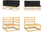 Vidaxl Set Da Salotto Da Giardino In 2 Pezzi Con Cuscini In Legno Di Pino Massiccio - Set Da Salotto Da Giardino - Set Da Salotto - Set Da Salotto