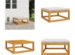 Vidaxl Sgabello Da Giardino Con Cuscino Grigio Chiaro In Legno Massiccio Di Acacia - Sgabello Da Giardino - Poggiapiedi - Poggiapiedi - Poggiapiedi