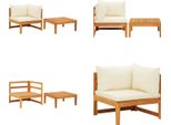 Vidaxl Set Salotto Da Giardino 2 Pezzi Con Cuscini In Legno Di Acacia Bianco Crema - Set Salotto Da Giardino - Set Salotto Da Giardino - Set Arredo Giardino - Set Arredo Giardino