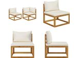 Vidaxl Set Di Divani 2 Pezzi Con Cuscini Bianchi Crema In Legno Massiccio Di Acacia - Set Di Divani - Set Di Divani - Divano Di Legno - Divani Di Legno