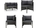 Vidaxl Divano Da Giardino A 2 Posti Con Cuscini In Poly Rattan Grigio - Divano Da Giardino - Divani Da Giardino - Lounge - Lounging