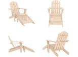 Vidaxl Sedia Da Giardino Adirondack Con Poggiapiedi In Legno Massiccio Di Abete - Sedia Da Giardino - Sedie Da Giardino - Poltrona Da Giardino - Sedia Da Giardino Con Poggiapiedi