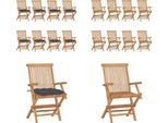 Vidaxl Sedie Da Giardino Con Cuscini Antracite 8 Pz. Legno Massiccio Teak - Sedia Da Giardino - Sedie Da Giardino - Sedia Da Giardino In Legno - Sedia Da Giardino In Legno Massiccio
