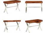 vidaXL Schreibtisch Massivholz mit Honigfarbenem Finish 110x50x76 cm - Schreibtische - Schreibtische - Schreibtisch Holz - Schreibtisch Massivholz