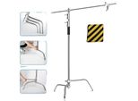 Treppiede Per Stativi In Acciaio Inox, Design Pieghevole, Regolabile In Altezza, 2,6 M Senza Ruote
