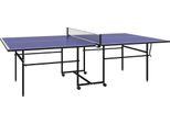 SPORTNOW Tischtennistisch Klappbar, Tischtennisplatte mit Rollen, Tischtennisspiel-Set mit 2 Tischtennisschlägern, 3 Bällen, Outdoor Indoor Stahl, Bla
