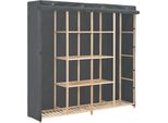 Möbel Kleiderschrank Grau 173 x 40 x 170 cm Stoff - Kleiderschränke 248199