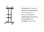 Supporto Tv Mobile, Regolabile In Altezza, Con Rotelle, 32-70 Pollici