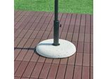 Supporto Per Ombrellone 'Bitritto' In Cemento Ø45X6 Cm Rotondo 20 Kg Effetto Pietra, Bianco