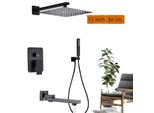 Set Doccia, A Parete, Funzione Pioggia, Doccetta Orientabile, 3 Vie 12 Pollici B
