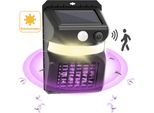 Lampada Solare Ammazza Insetti Da Esterno Con Sensore Di Movimento Crepuscolare, Lampada Solare Antizanzare Uv IP65, Luce Da Parete Balcone Giardino, Bianco Caldo