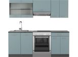 Vicco Cucina Componibile R-Line, 200 Cm , Pt Antracite, Blu-Grigio/Antracite