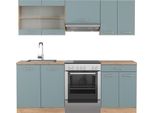 Vicco Cucina Componibile R-Line, 200 Cm , Pt Rovere, Rovere Blu-Grigio/Oro