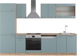 Vicco Cucina Componibile R-Line, 300 Cm , Pt Rovere, Rovere Blu-Grigio/Oro