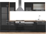 Vicco Cucina Componibile R-Line, 300 Cm , Pt Rovere, Rovere Nero/Oro Lucido