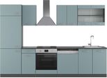 Vicco Cucina Componibile R-Line, 300 Cm , Pt Antracite, Blu-Grigio/Antracite
