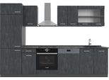 Vicco Cucina Componibile R-Line, 300 Cm Senza Piano Di Lavoro, Calcestruzzo Nero/Antracite