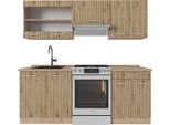 Vicco Cucina Componibile R-Line, 200 Cm Senza Piano Di Lavoro, Rovere Artigianale/Rovere Goldkraft