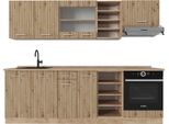 Vicco Cucina Componibile R-Line, 240 Cm Senza Piano Di Lavoro, Rovere Artigianale/Rovere Goldkraft