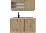 Vicco Cucina Monoblocco R-Line, 140 Cm , Pt Rovere, Rovere Artigianale/Rovere Goldkraft