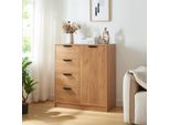 Cassettiera 'Varkaus' Con 4 Cassetti E 1 Anta 90 X 80 X 40 Cm Effetto Rovere
