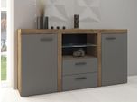 Cassettiera Combinata Con Illuminazione Pumba - Rovere Lefkas / Grafite
