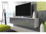 Tavolino Per Tv Lodi - Larghezza 160 Cm, Bianco / Grigio
