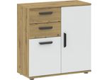 Cassettiera Combinata Stretta Richmond - Rovere Artisan / Bianco