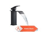 Rubinetto Da Bagno, Design A Cascata, Comando Monocomando, Nero Opaco Mmw