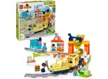 LEGO DUPLO Town Große interaktive Eisenbahn, Bauspielzeug für Kleinkinder ab 3 Jahren, Push & Go Lok mit Lichtern und Geräuschen, Schienenteile, Lernspielzeug für Vorschulkinder 10428